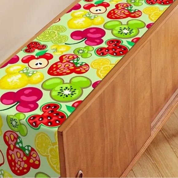 New Hidden Mickey Mouse Disney Theme Fruit  Table Runner 13x72 Minnie Mouse Cute - Picture 4 of 5